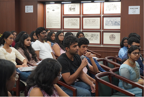 Narayan Lakshman, Opinion Editor at The Hindu, speaks at the Shiv Nadar School of Law