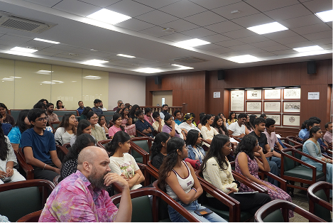 Narayan Lakshman, Opinion Editor at The Hindu, speaks at the Shiv Nadar School of Law