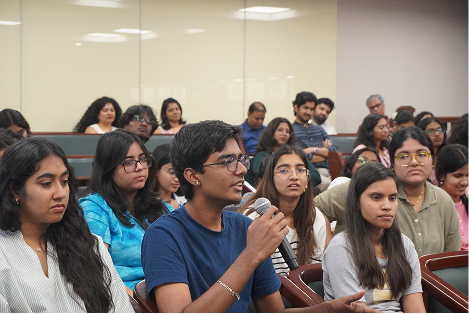 Narayan Lakshman, Opinion Editor at The Hindu, speaks at the Shiv Nadar School of Law